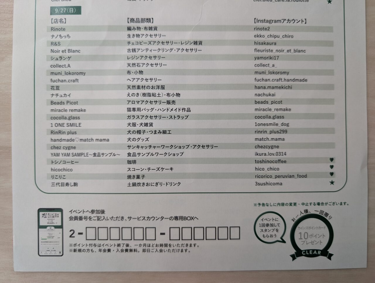 第51回ららら♪マーケット リスト②